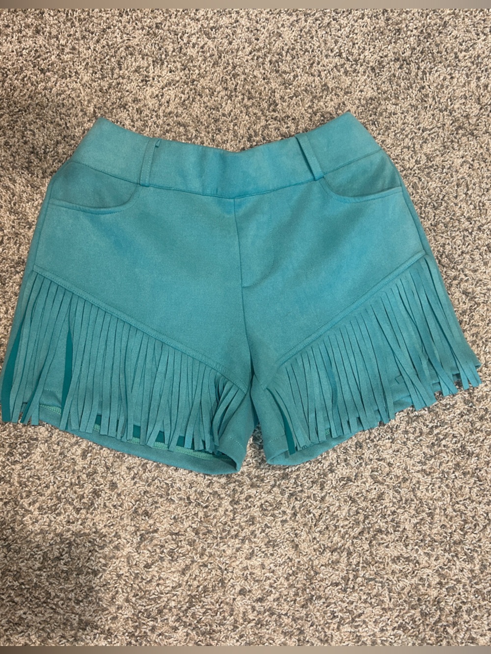 Crazy Train Teal Fringe Women's Shorts